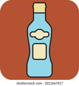 Martini-Flasche, Illustration, Vektorgrafik auf weißem Hintergrund.
