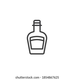 Martini bottle line icon. linear style sign for mobile concept and web design. Bottle of vermouth outline vector icon. Symbol, logo illustration. Vector graphics