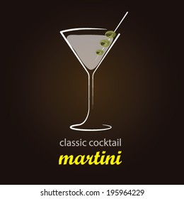 Martini - Classic Cocktail | Stylish and minimalist vector background