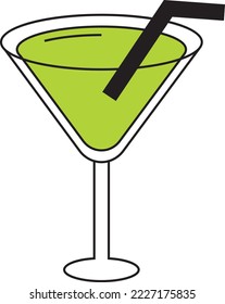 Martini cocktail drink glass symbol vector illustration