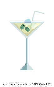 martini cocktail drink with olive