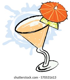 Martini cocktail drink vector