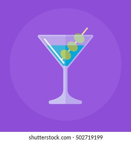 Martini cocktail flat icon