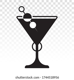 Martini cocktail flat icon for apps and website