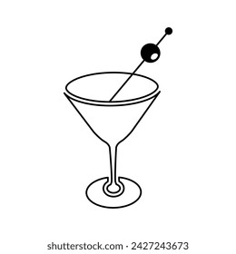 Martini Cocktail glass Vector icon Design