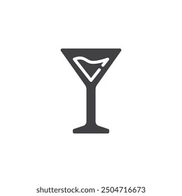 Martini cocktail glass vector icon. filled flat sign for mobile concept and web design. Cocktail Glass glyph icon. Symbol, logo illustration. Vector graphics