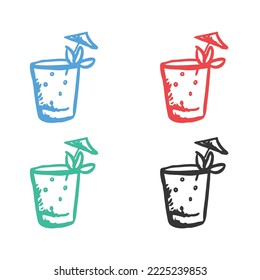 Martini Cocktail icon, drink cocktail, lemonade icon, Cocktail logo vector icons in multiple colors