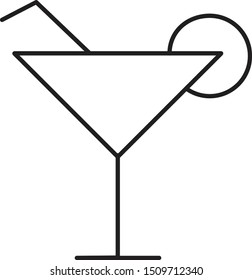 martini cocktail lemonade icon vector