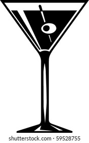Martini Cocktail Vector Illustration