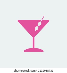 Martini cocktails glass icon illustration