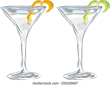 Martini drink vector sketch illustration clip-art