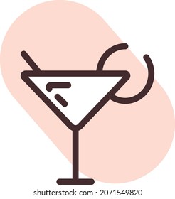 Martini in fancy glass, illustration, vector, on a white background.