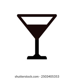 martini glass, alcohol - vector icon