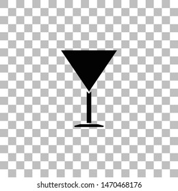 Martini Glass. Black flat icon on a transparent background. Pictogram for your project