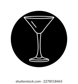 Martini glass black line icon. Dishware. Pictogram for web page, mobile app, promo.