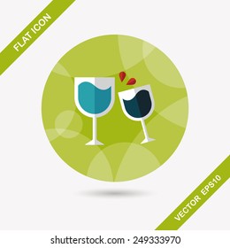 Martini glass cheers flat icon