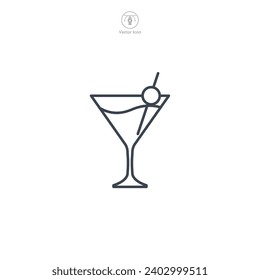 Martini Glass. cocktail Icon symbol vector illustration isolated on white background