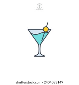 Martini Glass. cocktail Icon symbol vector illustration isolated on white background