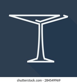 Martini Glass or for Cocktail From the Lines with Shadow.Vector illustration