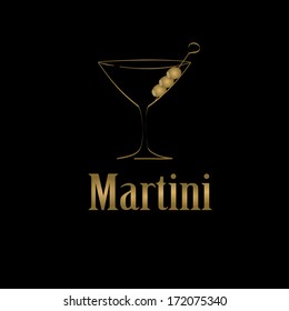 Martini glass design menu background. Vector