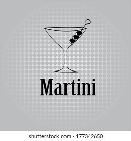 Martini glass design menu background. Vector