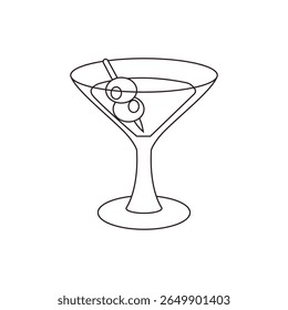 martini glass drink cocktail alcohol with olives emoji symbol sign icon vector illustration