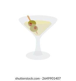 martini glass drink cocktail alcohol with olives emoji symbol sign icon vector illustration