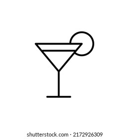 martini glass editable stroke icon, Smart stroke icon