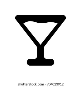 Martini glass icon ,black sign design