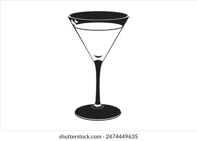 Martini glass icon black and white drink icon design