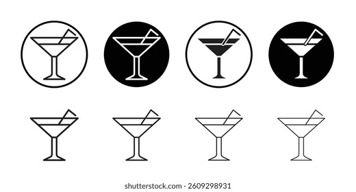 Martini glass icon Black and white logo