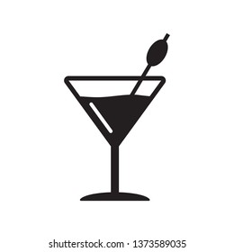 Martini Glass Icon, Cocktail Vector Icon, Drink Icon