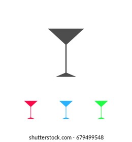 Martini glass icon flat. Color pictogram on white background. Vector illustration symbol and bonus icons