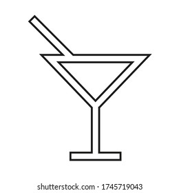Martini glass icon, flat style