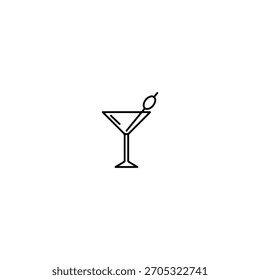 Martini Glass ícone design de vetor plano.