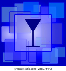 Martini glass icon. Internet button on abstract background. 
