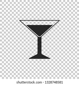 Martini glass icon isolated on transparent background. Cocktail icon. Wine glass icon. Flat design. Vector Illustration