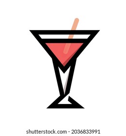 Martini glass icon logo symbol vector