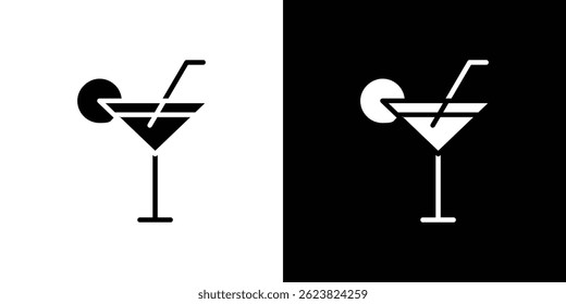 Martini glass icon for logo web mobile app UI design.