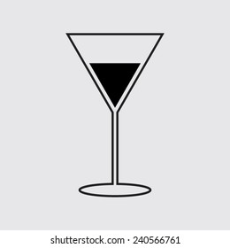 Martini Glass Icon on a grey background