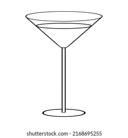 Martini glass icon. Party cocktail. Vector illustration in doodle style. Hand drawn.