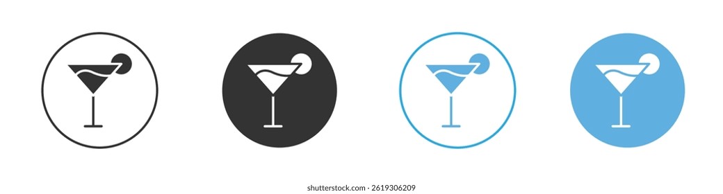 Martini glass icon Vector Graphic set