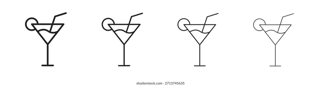 Martini-Glassymbol. Vektorisolierte Piktogramme.