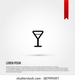 Martini glass icon vector. Martini glass icon JPEG. Vector illustration design element. Flat style design icon.