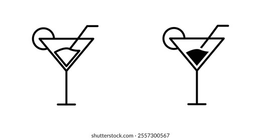 Martini glass Icon vector. liner and flat style icons set.