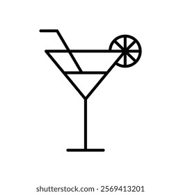 Martini glass icon Vector logo outline