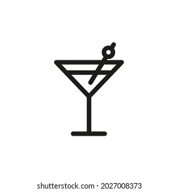 Martini glass icon with white background.