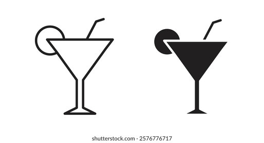 Martini glass icons pack for ui designs