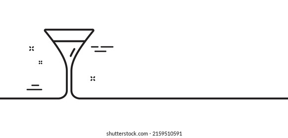 Martini glass line icon. Wine glass sign. Minimal line illustration background. Martini glass line icon pattern banner. White web template concept. Vector