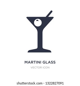 martini glass with olive icon on white background. Simple element illustration from Party concept. martini glass with olive sign icon symbol design.